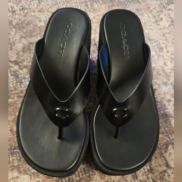 Coach Black Women's Platform Sandals Size 6. Like New! - Picture 1 of 10